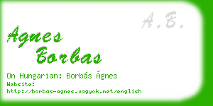 agnes borbas business card