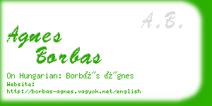 agnes borbas business card